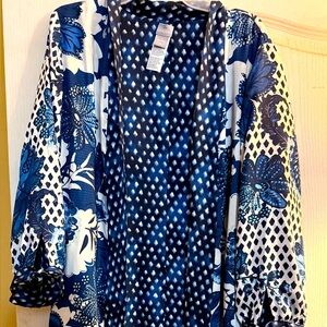 Chico's Blue Patterned Kimono